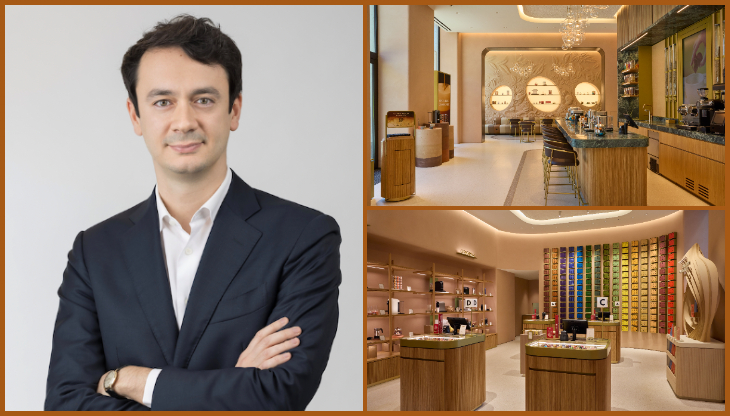 Luca Mandelli e alcune immagini del nuovo flagship Nespresso