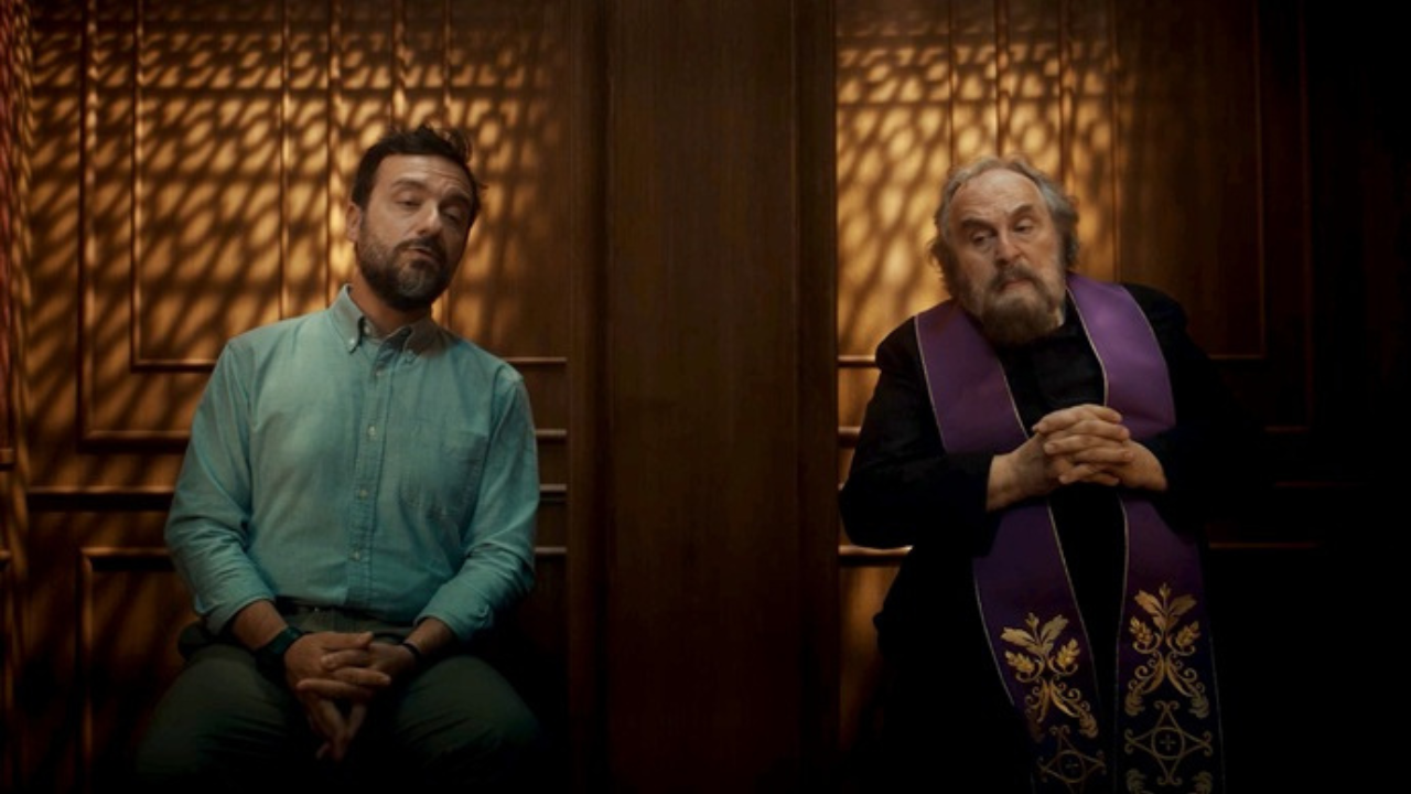 Un'immagine dal nuovo spot di Facile.it "La confessione"