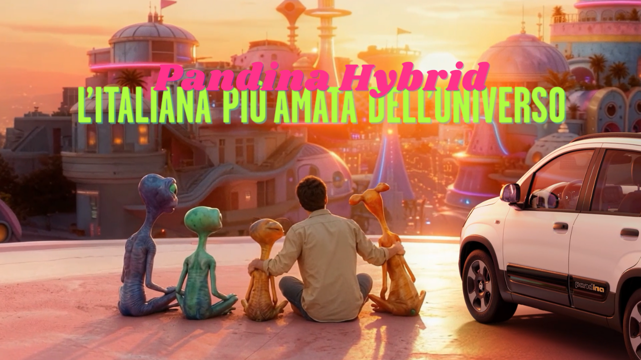 Un'immagine dal nuovo spot "L'Italieno" dedicato a Pandina Hybrid