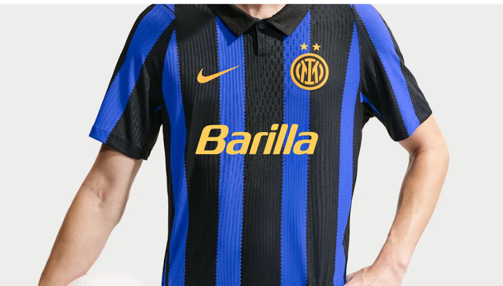 Il logo di Barilla potrebbe debuttare sulla maglia dell'inter (rendering di Engage)