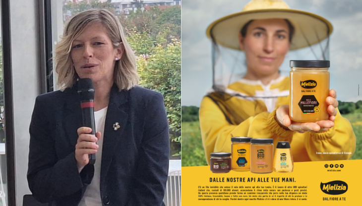 Laura Betti, responsabile marketing di Mielizia, e un soggetto della campagna