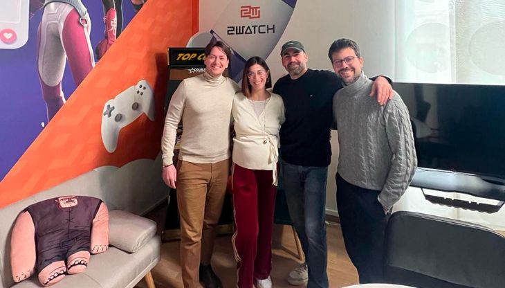 Da sx Fabrizio Perrone (Ceo 2Watch), Viviana Cavaliere (2Watch) Simone Petrella (Ceo Casa Surace), Alessio Strazzullo (Founder e Autore Casa Surace)