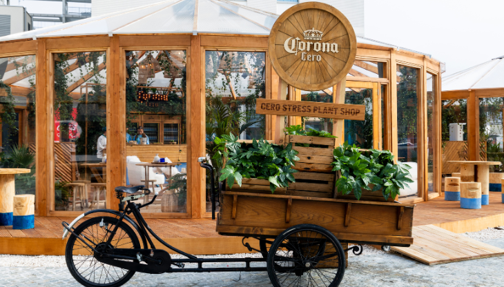 Un'immagine del Cero Stress Plant Shop parte delle attivazioni Corona Cero nei luoghi dei Giochi Invernali