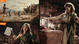 Alcune immagini dai tre nuovi spot "L’Età della pietra” di Facile.it 
