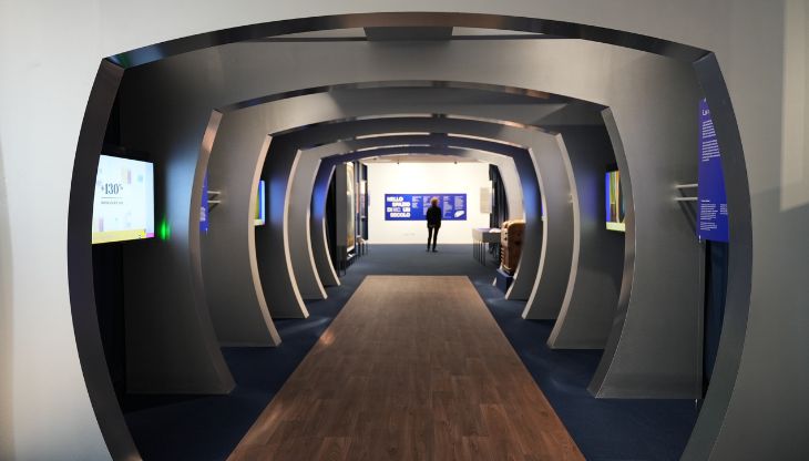 Un'immagine della mostra di Rai Pubblicità in Triennale