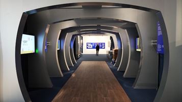 Un'immagine della mostra di Rai Pubblicità in Triennale