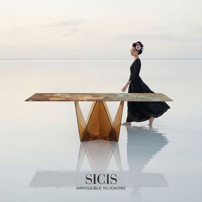 Nella foto: il tavolo Vertex di Sicis