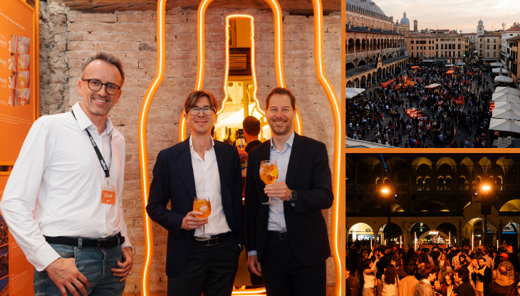 In foto: Simone Tomaello, Alberto Ponchio e Antonio Bressa, e alcune immagini delle attivazioni a Padova