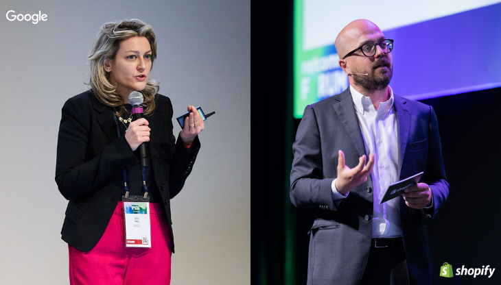 Isotta Enrici, Head of Search di Google Italia, e Paolo Picazio, Country Manager Italia di Shopify