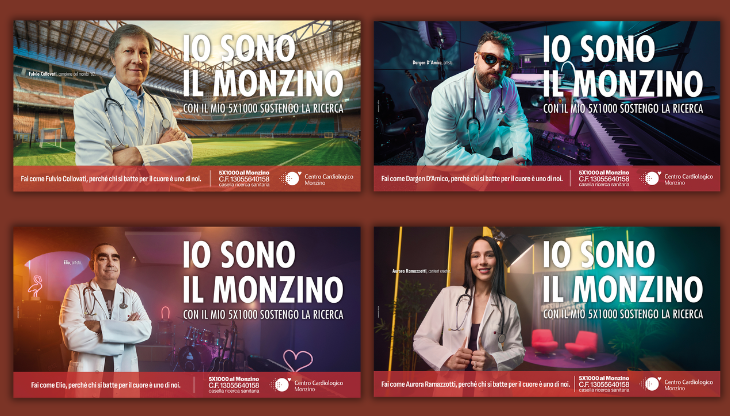 Le immagini della campagna "Io sono il Monzino” del Centro Cardiologico Monzino
