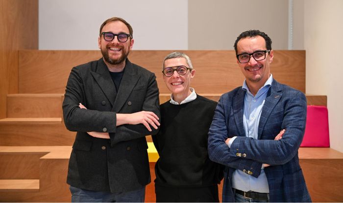 I soci fondatori di Blum, da sinistra: Domenico Lanzilotta, Francesca Ponzecchi, Luca Barbieri