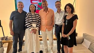 Amati (General Manager di IAB Italia), Siani, Arduini, Barbarani (Rai Pubblicità), Odelli (Google) alla presentazione dell'evento a Cannes