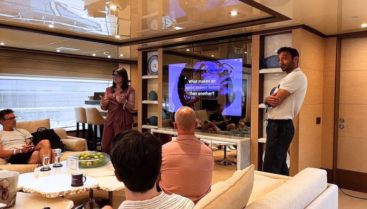 Laure Malergue e Hayssam Soueidan di Displayce in un momento della presentazione 