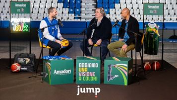 Un momento del vodcast Amadori Protein Talk che vede come host d’eccezione Carlton Myers e Pierluigi Pardo