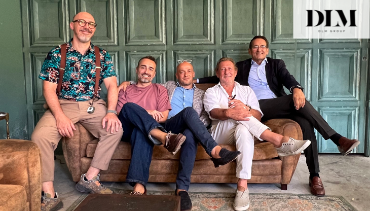 I soci di DLM Group: da sx, Fabio Legnani, Nicola Rossi, Davide Della Pedrina, Federico Sogaro e Peter Grosser