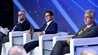 Da sinistra Mauro Crippa, Pier Silvio Berlusconi e Federico Di Chio