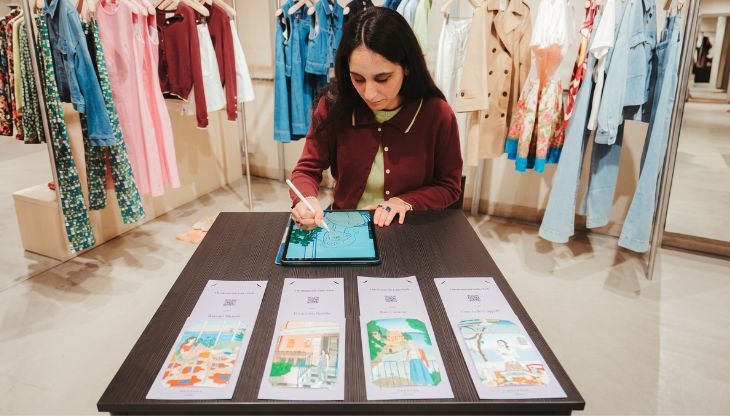 Nella foto: un momento dell'attivazione ideata da Yoonik per Weekend Max Mara