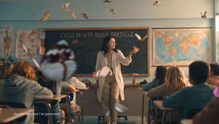 Un frame del nuovo spot Coop per la Scuola 2026