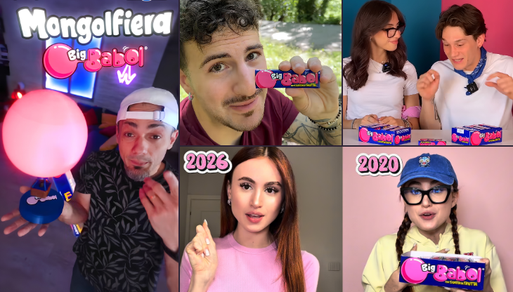 I creator coinvolti nella campagna Big Babol: FilmedbyIRed, Leoucifero, Chris&Sansi e Charlotte M.