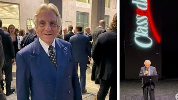 Da sinistra: Angelo Sajeva e Paolo Panerai durante la feste dei 40 anni di Class Editori