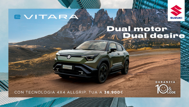 Un'immagine della campagna di lancio della nuova eVitara di Suzuki