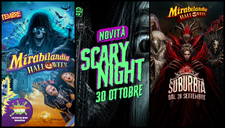 Le creatività della campagna Mirabilandia per Halloween