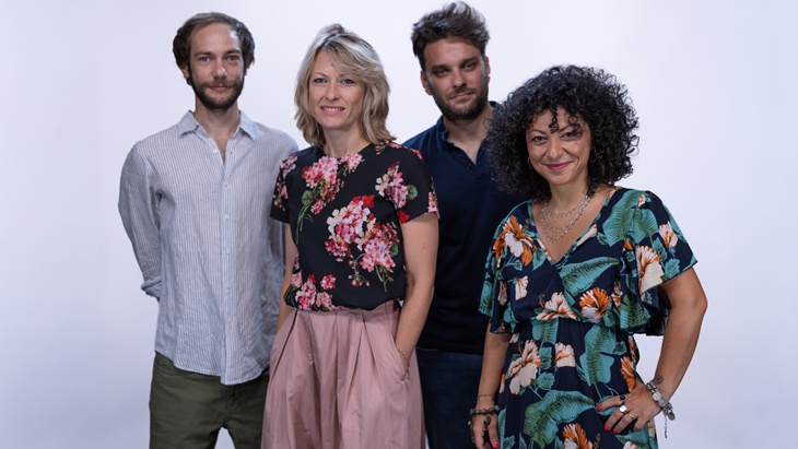 Team e Co Founder Myndo - (da sinistra) Giacomo Macchiella, Giulia Biesuz, Gabriele Biesuz, Giorgia Palazzo